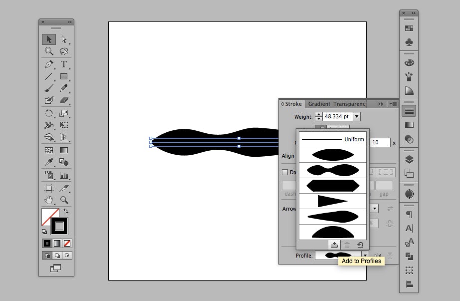  Инструмент ширины иллюстратора Adobe Illustrator 