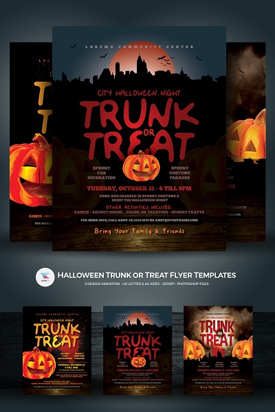 Halloween Trunk or Treat Flyer Corporate Identity Template