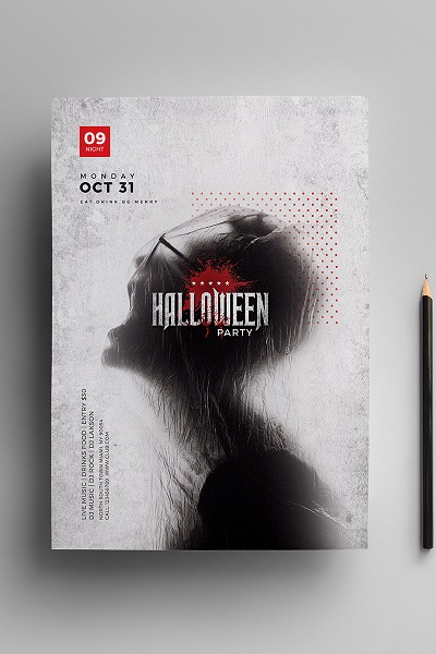 Halloween Party Flyer Corporate Identity Template