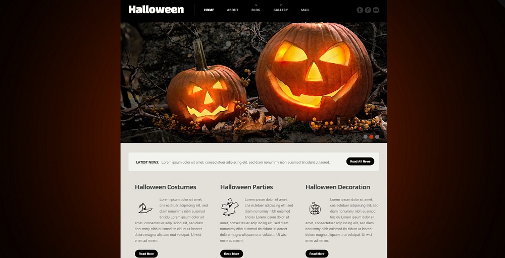 Halloween Responsive Website Template