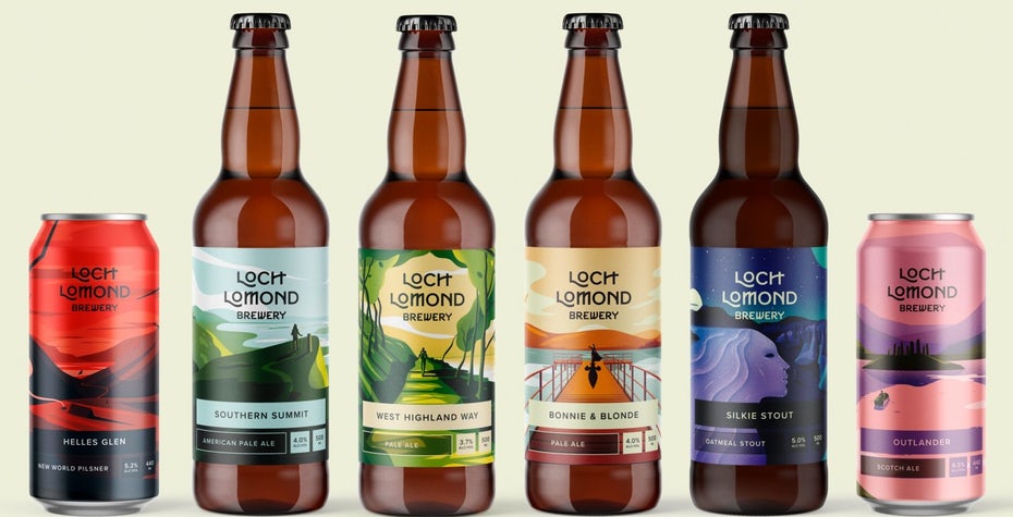  Loch Lomond Brewery иллюстрирует иллюстрацию пивной этикетки «width =» 1702 «height =» 870 