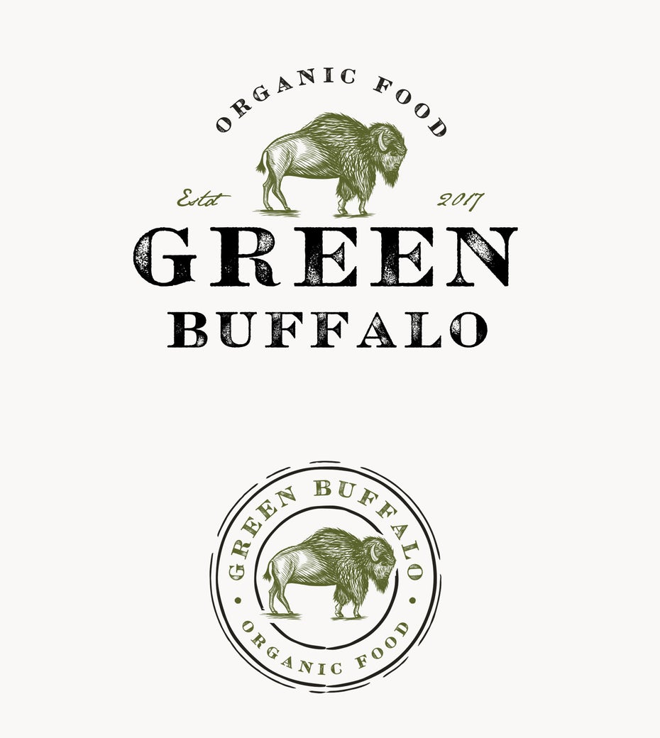  Green Buffalo "width =" 1565 "height =" 1750 "/> 
 
<figcaption> В двух разных версиях логотипа Green Buffalo шрифт, цветовая схема и эффект текстуры остаются идентичными, хотя структуры </figcaption></figure>
<p> Одно из самых больших заблуждений относительно адаптивных логотипов заключается в том, что каждая версия должна быть новым логотипом вместе. Но, правда, как мы уже говорили выше, отзывчивые логотипы разные версии того же оригинала. </p>
<p> В каждой версии вашего отзывчивого логотипа держите общие потоки, чтобы связать их вообще. Будьте совместимы с шрифтом и цветовой схемой через каждый вариант логотипа. Эти элементы врожденно привязаны к вашему брендингу в целом, а не только к вашему логотипу. </p>
<p> Это не значит, что вы вообще не можете изменять эти элементы. Учитывая ограничения небольших логотипов, не стесняйтесь упростить вашу типографику или использование цвета, оставаясь при этом достаточно согласованным с оригиналом. </p>
<h3><span id=