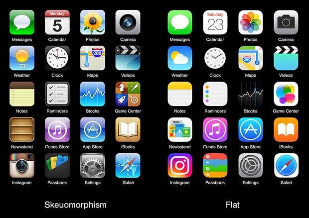  Сравнение скейоморфных приложений для iPhone и их плоских аналогов "width =" 620 "height =" 438 