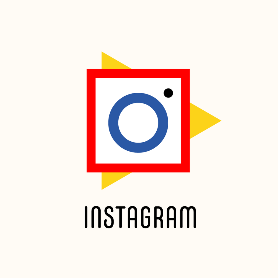  Логотип Instagram в стиле Баухауз 