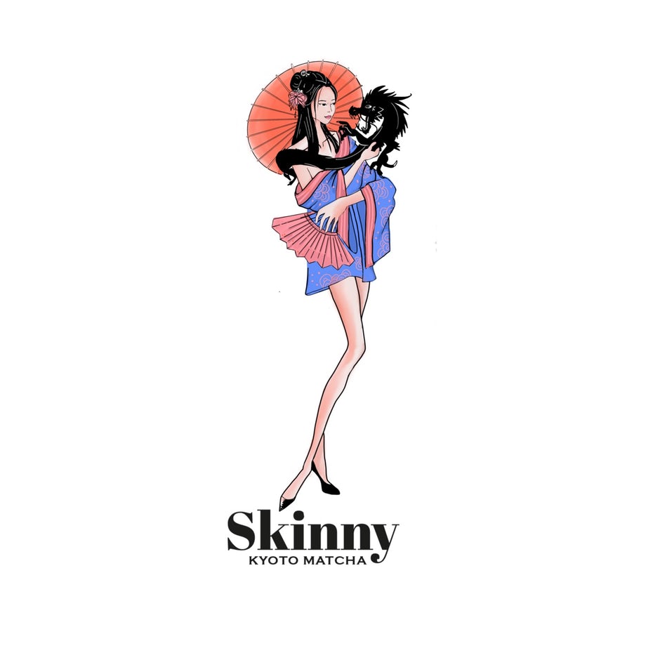  Дизайн логотипа Skinny Matcha 