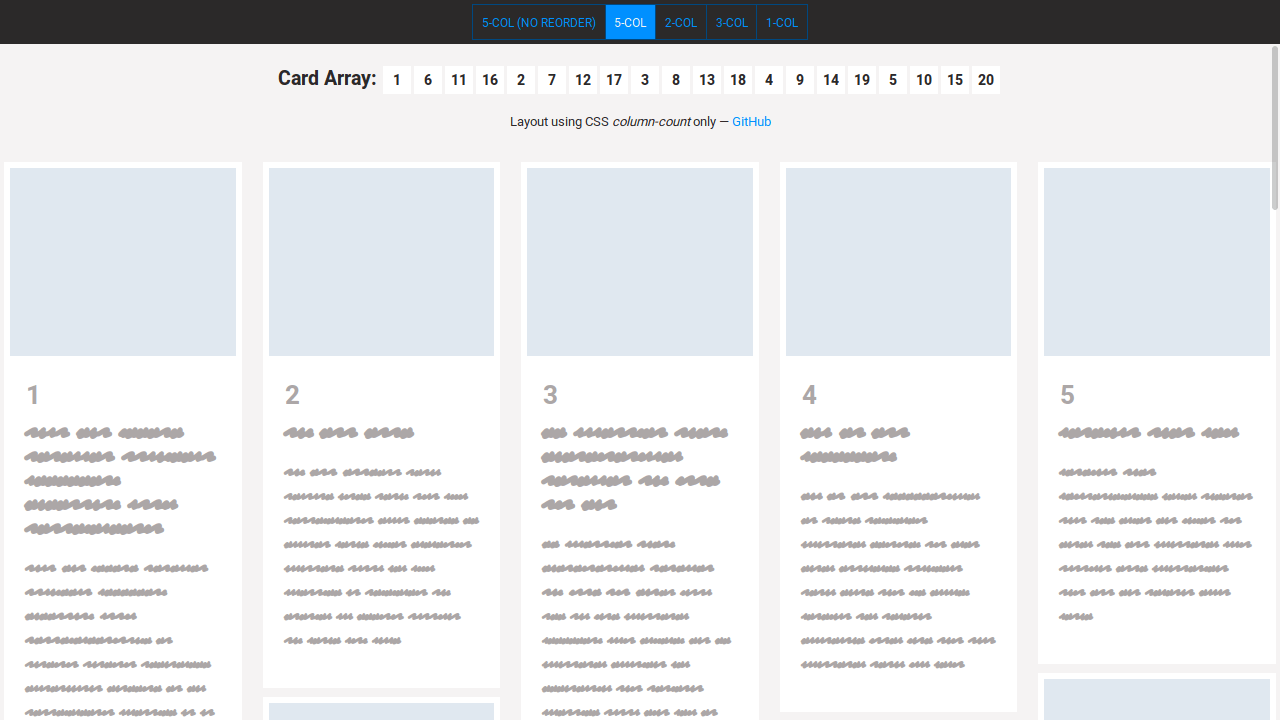  Демонстрационное изображение: макет простой кладки CSS с потоком контента слева направо "title =" Макет простой кладки CSS с потоком контента слева направо "/> </figure>
<div class=