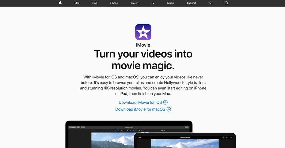  iMovie может быть Windows Movie Maker своего поколения, но это все еще довольно хорошая отправная точка для начинающих видеоредакторов. "Width =" 1600 "height =" 831 "/> 
 
<figcaption> Изображение через Apple </figcaption></figure>
<p> Просто не попадайтесь в ловушку использования анимированных текстовых шаблонов или незаметных переходов. Это простая распродажа, которую вы использовали в iMovie. </p>
<p> Ох, ради бога, отключите эффект Кена Бернса. </p>
<h4> Цена </h4>
<p> iMovie поставляется бесплатно с любым компьютером Apple. </p>
<h3> Adobe Premiere Pro </h3>
<p> Adobe Premiere Pro — популярная программа для редактирования видео, входящая в состав ультра-успешного набора Adobe Creative Cloud. Большинство компаний подписываются на этот набор приложений, и Premiere объединяет в себе все возможности. </p>
<figure data-id=