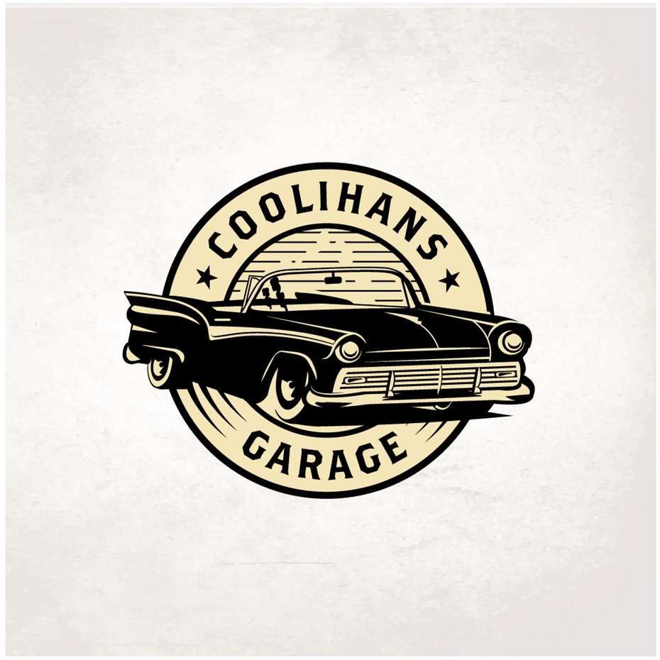  Логотип ретро-автомобиля Coolihans Garage 