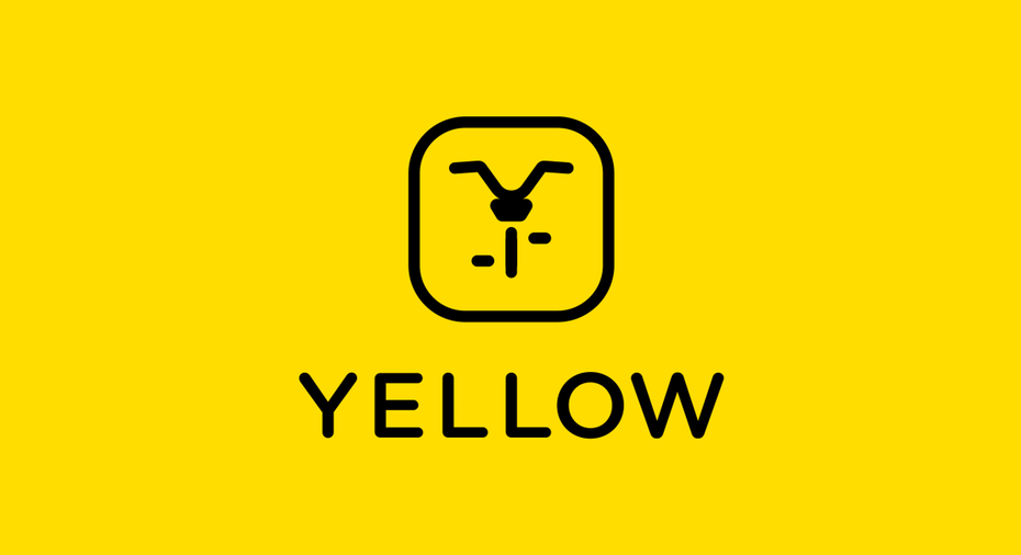  желтый значок с минималистским черным изображением велосипеда "width =" 1198 "height =" 652 