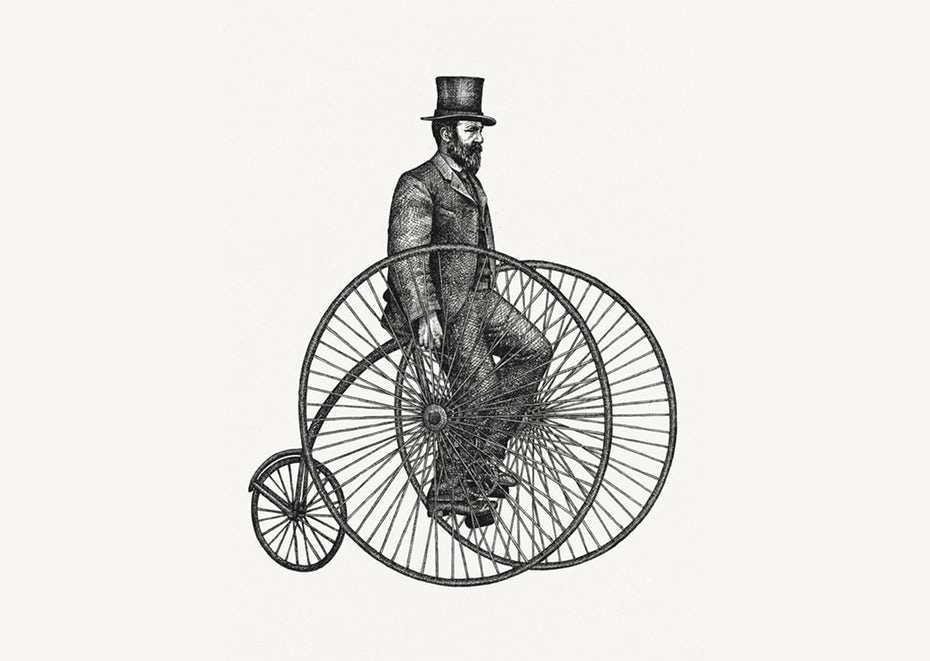  рисунок человека на старом велосипеде "width =" 1100 "height =" 782 