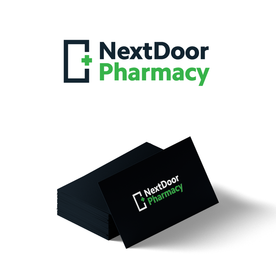  простой жирный аптечный логотип с контуром двери и зеленым крестом "width =" 975 "height =" 966 