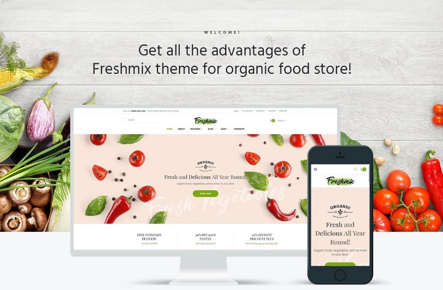 Freshmix - Organic Food Online Store Elementor WooCommerce Theme