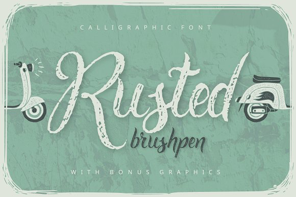 Rusted Brushpen Script + Bonus Font