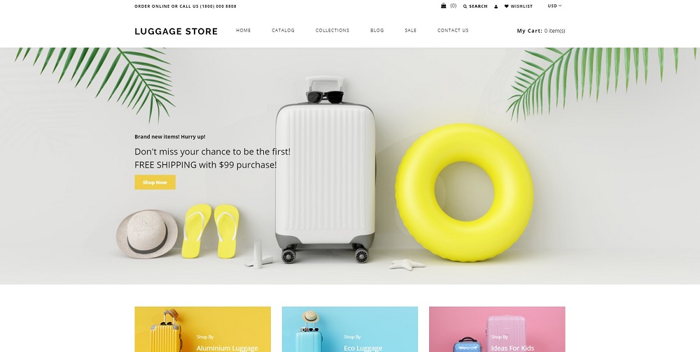 Luggage store - Travel Store eCommerce Modern Shopify Theme