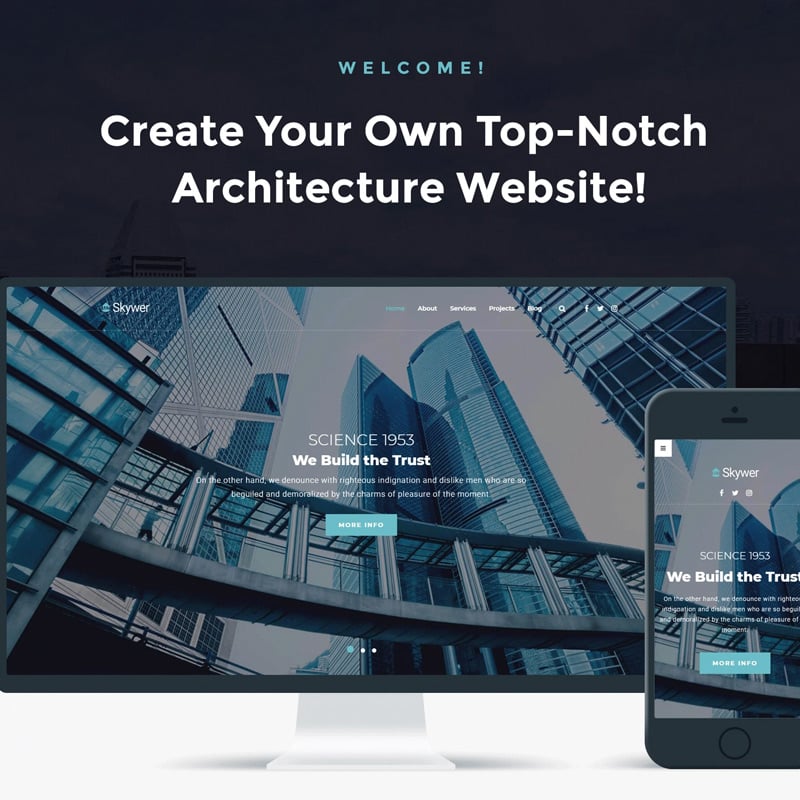 Architecture многоцелевой Modern Elementor WordPress Theme