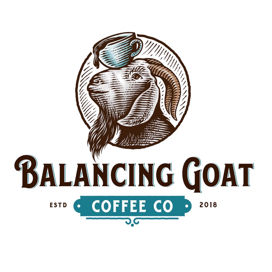  Иллюстрированный дизайн логотипа для кафе 