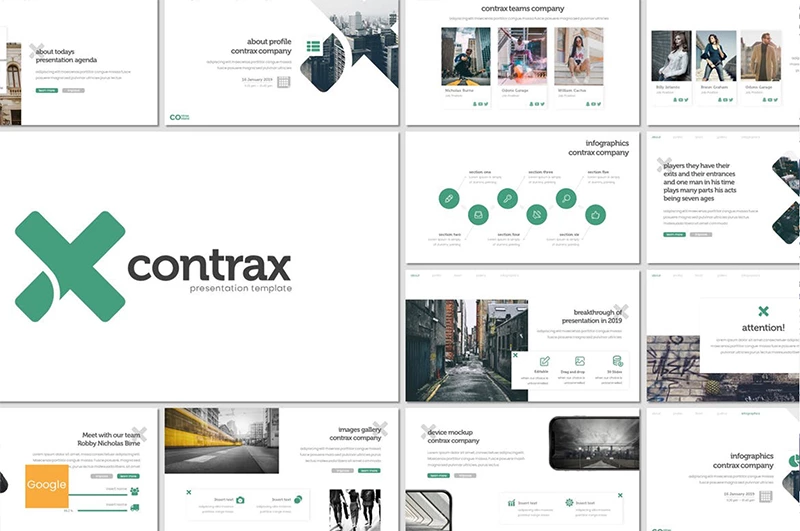 Contrax — Шаблон Google Slides презентации