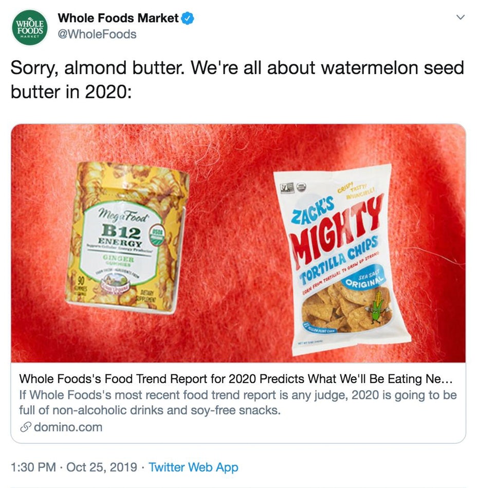  Отчет о тенденциях в Whole Foods Tweet "width =" 1071 "height =" 1093 