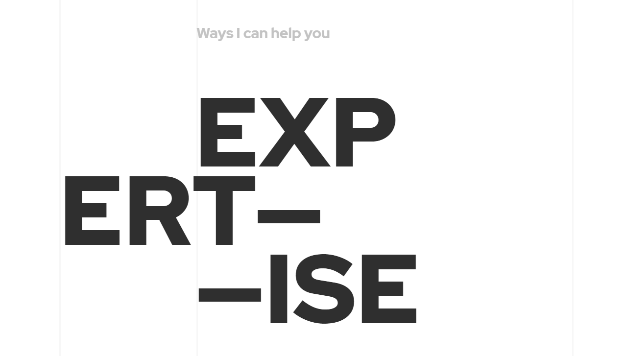Пример крупной типографики в веб дизайне.
