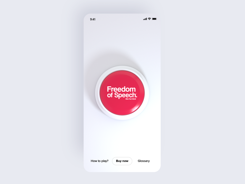  круглая, трехмерная розовая кнопка с надписью «свобода слова» 