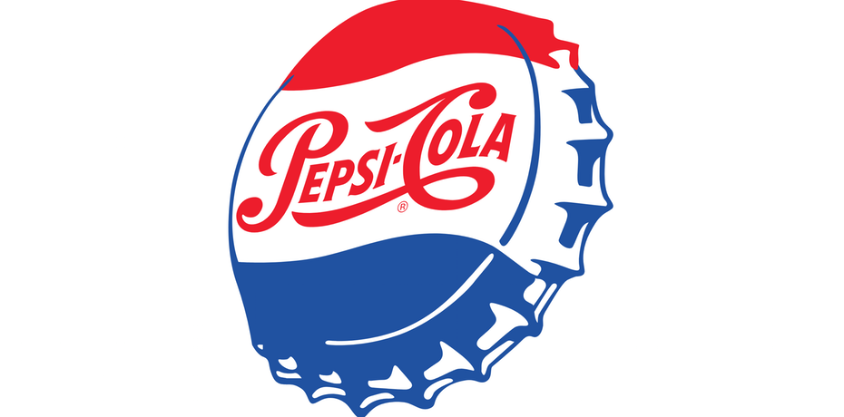  История логотипа Pepsi: 1950-е гг. Логотип Pepsi-Cola Bottlecap "width =" 2872 "height =" 1422 