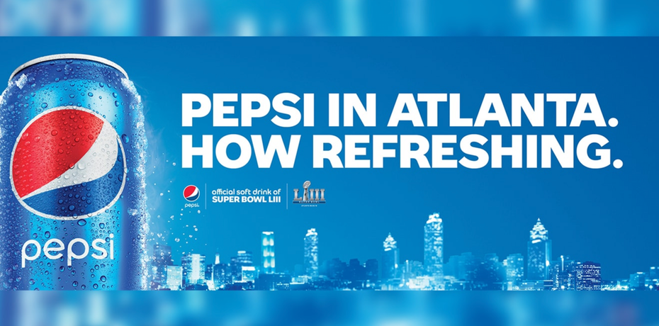  Рекламный щит Pepsi от Super Bowl LIII "width =" 2634 "height =" 1304 