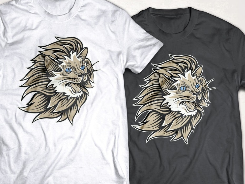  Индивидуальный дизайн футболки с изображением льва "width =" 1000 "height =" 751 