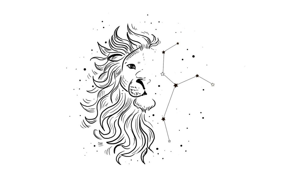  Изображение половины лица льва с созвездием для другой половины изображения "width =" 1094 "height =" 729 