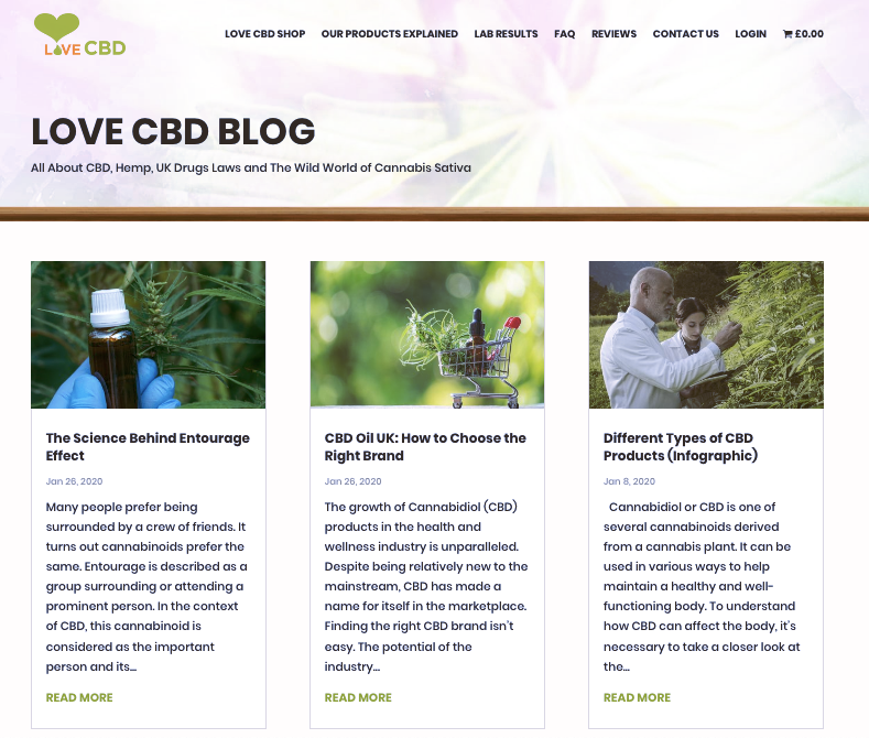  Снимок экрана из блога Love CBD "width =" 789 "height =" 670 "/> 
 
<figcaption> Примеры тем в блоге Love из блога Love CBD </figcaption></figure>
<p> Даже если вы следуя случайному маршруту, вы все еще хотите поговорить о КБР в серьезном свете. Никто не использует КБР, чтобы «подняться», так что этот тип голоса «тусовочного животного» здесь не применяется. Напротив, КБР имеет много научных данных и статистических данных, чтобы вы могли использовать интеллектуальный тон голоса, объясняя клинические преимущества. </p>
<h2><span id=