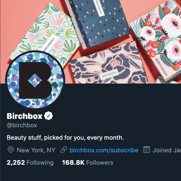  Аватара для Birchbox в Twitter 