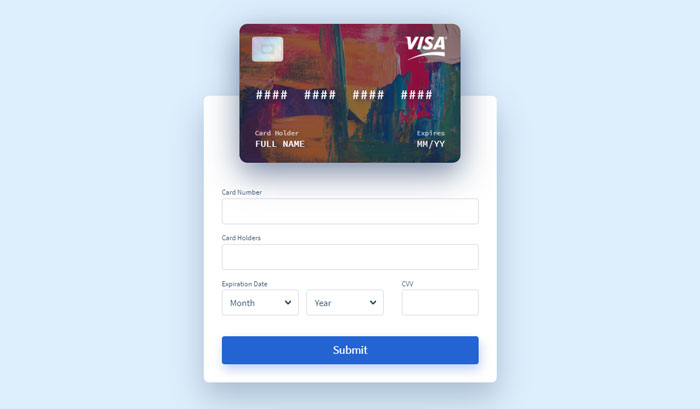  Форма кредитной карты - VueJs 