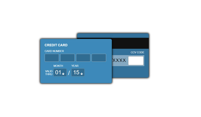  CSS-шаблон синей кредитной карты 