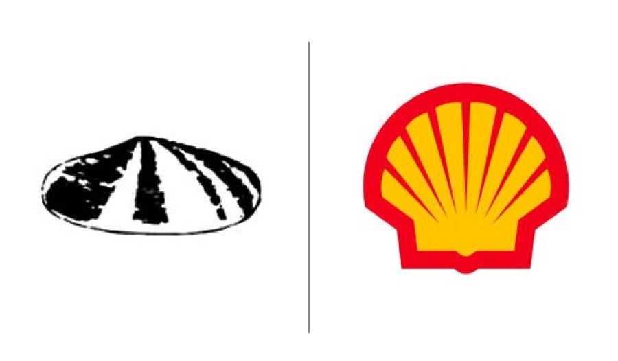  Примеры эволюции логотипа Shell "width =" 900 "height =" 526 "/> 
 
<figcaption> Развитие логотипа Shell с 1900 года по сегодняшний день </figcaption></figure>
<p> Давно прошли времена буквальных логотипов , где компания Shell могла просто использовать двусмысленную иллюстрацию морской ракушки, и этого было достаточно, чтобы удовлетворить потребителей. Эта оригинальная раковина датируется 1900 годом, и только в 1904 году мы видим что-то узнаваемое в сегодняшней версии. </p>
<figure data-id=