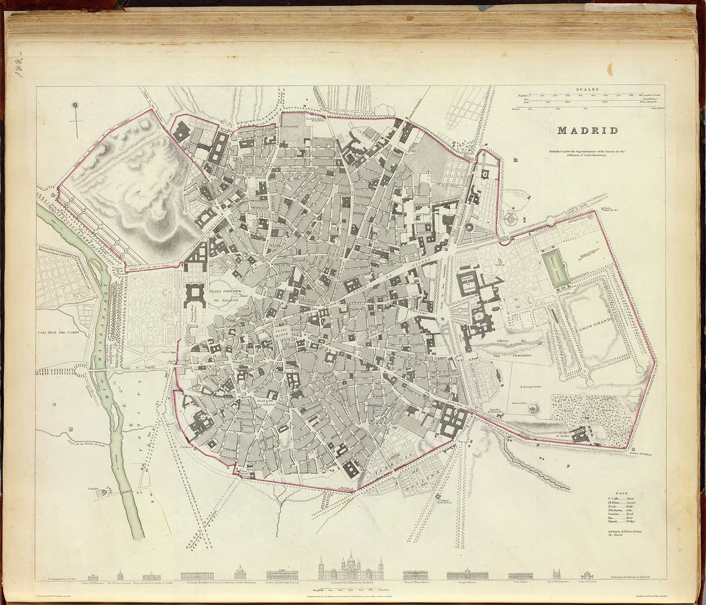 Карта 1831 года, показывающая последствия расширения городских границ Мадрида после инноваций Карла III. Фото: Wikimedia