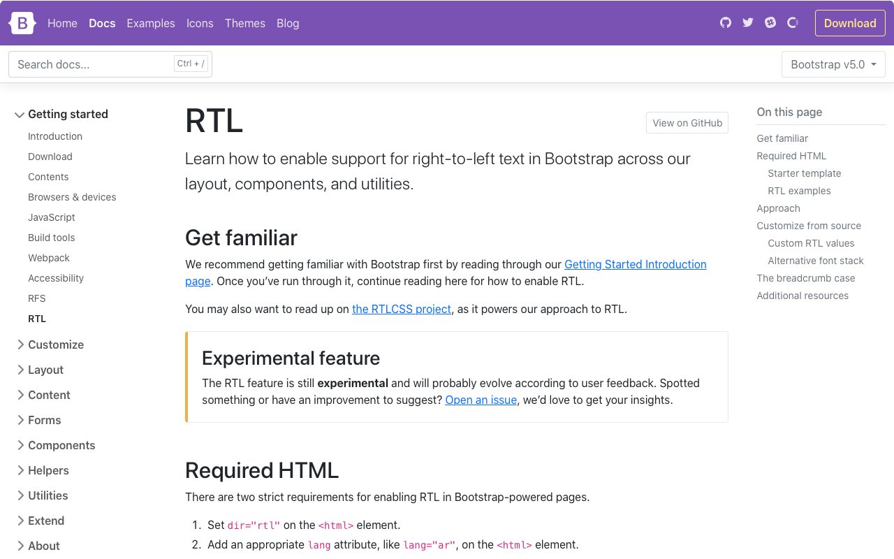  Bootstrap RTL-документы 