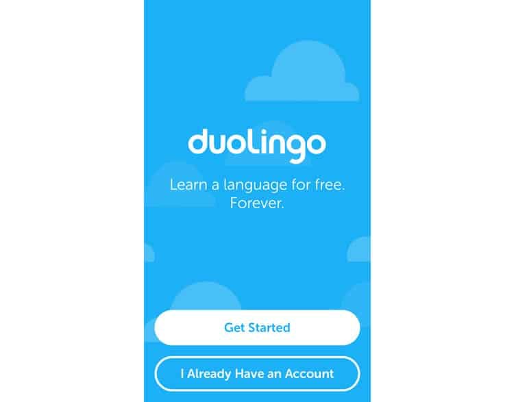  Экран-заставка для DuoLingo "width =" 750 "height =" 587 "/> 
 
<figcaption> Экран-заставка DuoLingo впечатляюще прост. Via Duolingo </figcaption></figure>
<figure data-id=