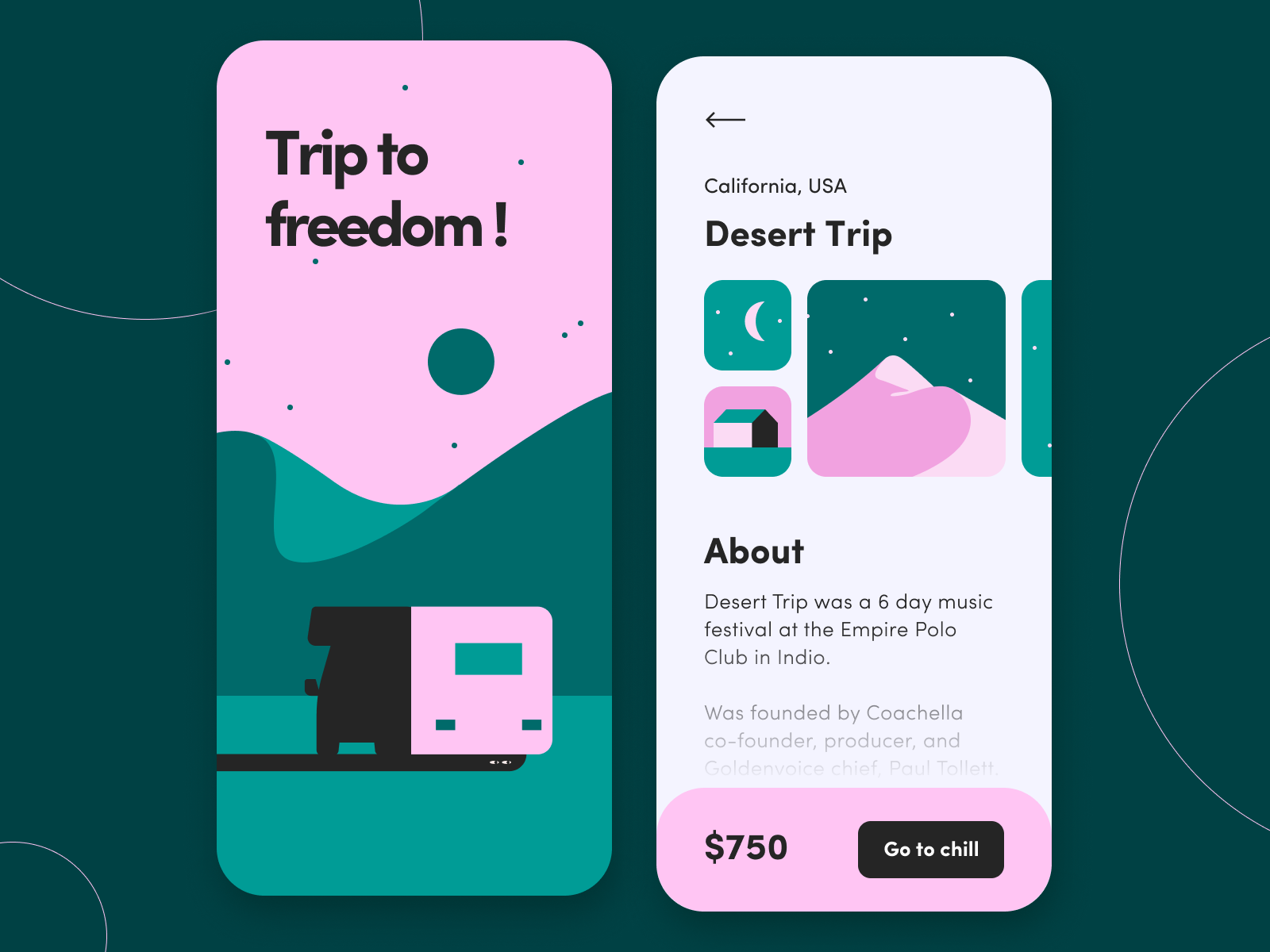  Путешествие по пустыне - концепция мобильного приложения от keomeo 