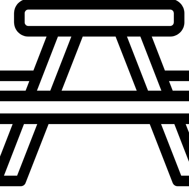  Черно-белое изображение, показывающее значок столика для пикника 