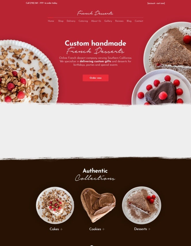  красочный веб-сайт французских десертов 