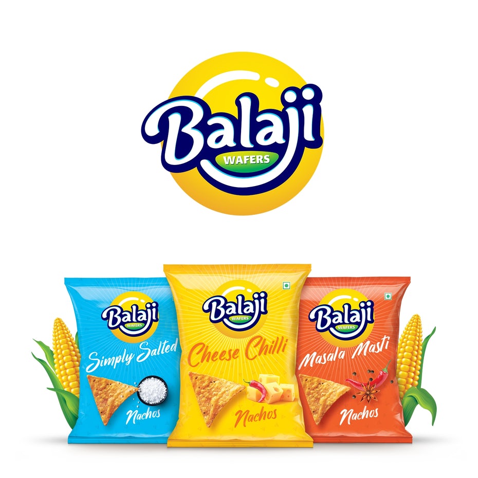  Логотип и дизайн упаковки чипсов Balaji 