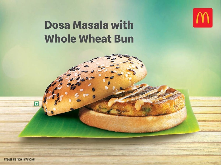  реклама бургера McDonald's dosa masala "width =" 1200 "height =" 900 