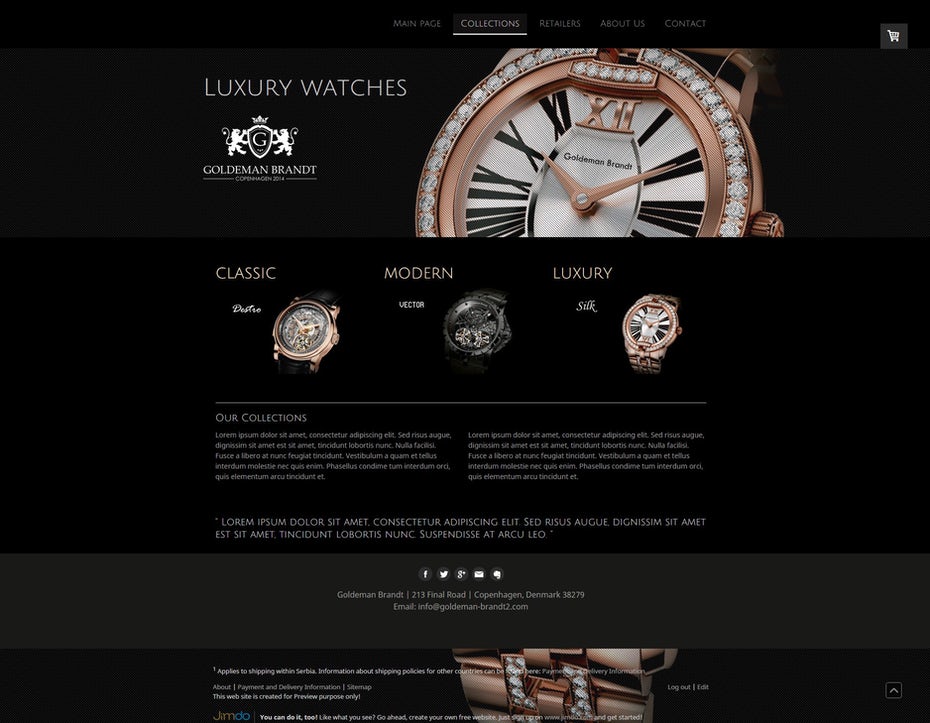  веб-дизайн роскошных часов 