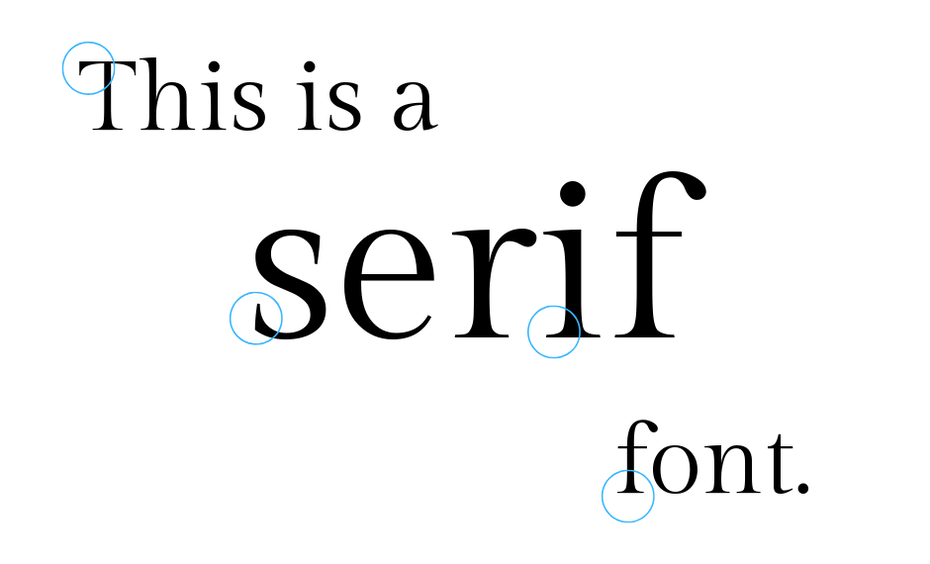  Это шрифт Serif с засечками, обведенными синим цветом "width =" 940 "height =" 570 