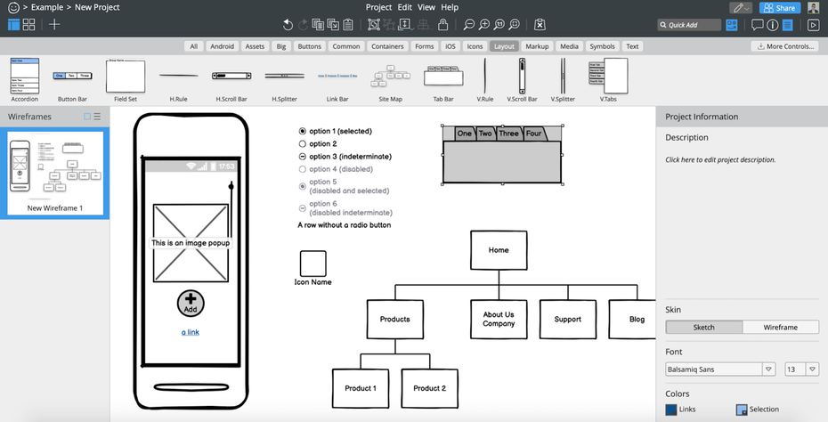  Каркасный пользовательский интерфейс Balsamiq "width =" 1600 "height =" 815 "/> 
 
<figcaption> Пример каркасного пользовательского интерфейса Balsamiq. Изображение через Balsamiq. </figcaption></figure>
<p> Balsamiq — это специальный инструмент для создания каркасов для веб-сайтов и приложений. Он обеспечивает каркасное моделирование с низкой точностью, схожее с рисованием на бумаге. Этот инструмент разработан таким образом, что вы можете не зацикливаться на деталях на этом этапе и сосредоточиться на структуре и содержании. </p>
<p> Замечательной особенностью является то, что вы можете создавать элементы, похожие на эскизы, которые впоследствии можно будет переключить на презентабельные компоненты. Это удобная функция, позволяющая удерживать рамки в точном соответствии без излишних деталей и делать презентацию чистой и цельной после того, как вы закончите. </p>
<p> Balsamiq поставляется с тремя вариантами; интегрированное приложение Google Drive, облачное приложение или собственное настольное приложение. Таким образом, он гибок, чтобы обслуживать текущие процессы проектирования и совместную работу. Этот инструмент дизайна пользовательского интерфейса подходит как для новичков, так и для корпораций и может обслуживать несколько аудиторий. </p>
<p> <strong> Лучшая функция </strong>: переключение между эскизом и презентацией </p>
<p> <strong> Стоимость </strong>: от 9 долларов в месяц с 30-дневной бесплатной пробной версией </p>
<p> <strong> Уровень квалификации </strong>: новичок </p>
<p> <strong> Плюсы </strong>: </p>
<ul>
<li aria-level=