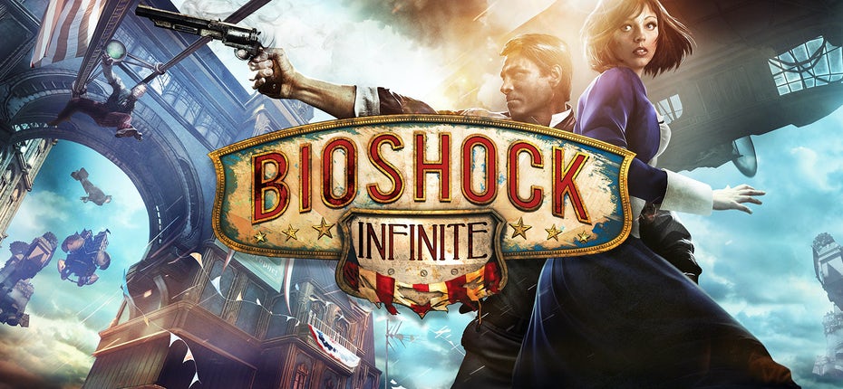  Обложка и логотип Bioshock Infinite "width =" 1600 "height =" 740 