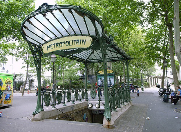  Знак парижского метро в стиле модерн "width =" 624 "height =" 457 