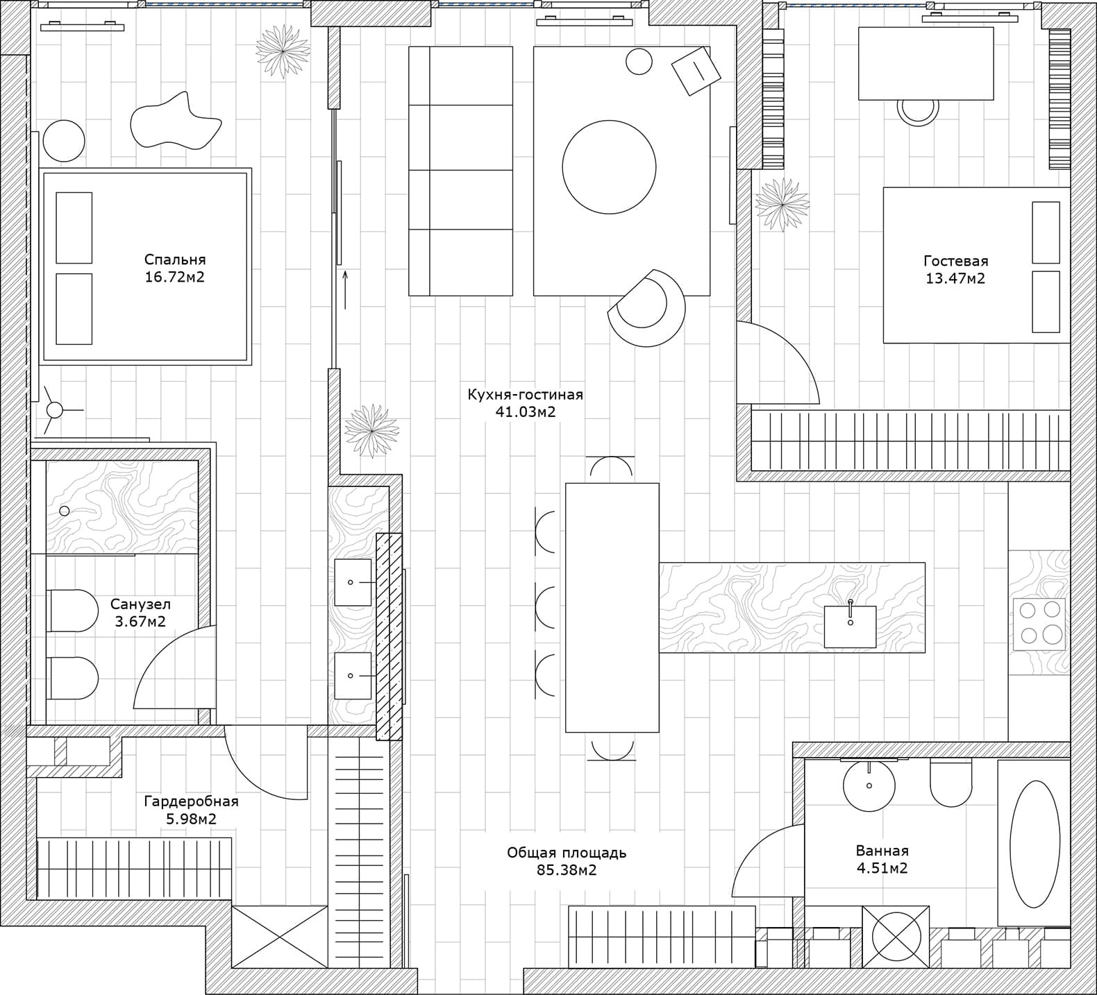 Киевская квартира в стиле mix and match – проект студии Sunday12 Interior LAB. Планировка