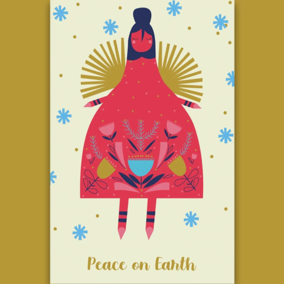  Мир Рождественская открытка на Земле 