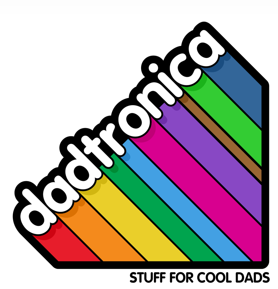 Красочный ретро-логотип "dadtronica" width="995" height="1035