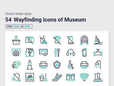 Примеры 54 икон музея Wayfinding